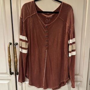 We The Free Vintage Rust Long Sleeve Tee Size L